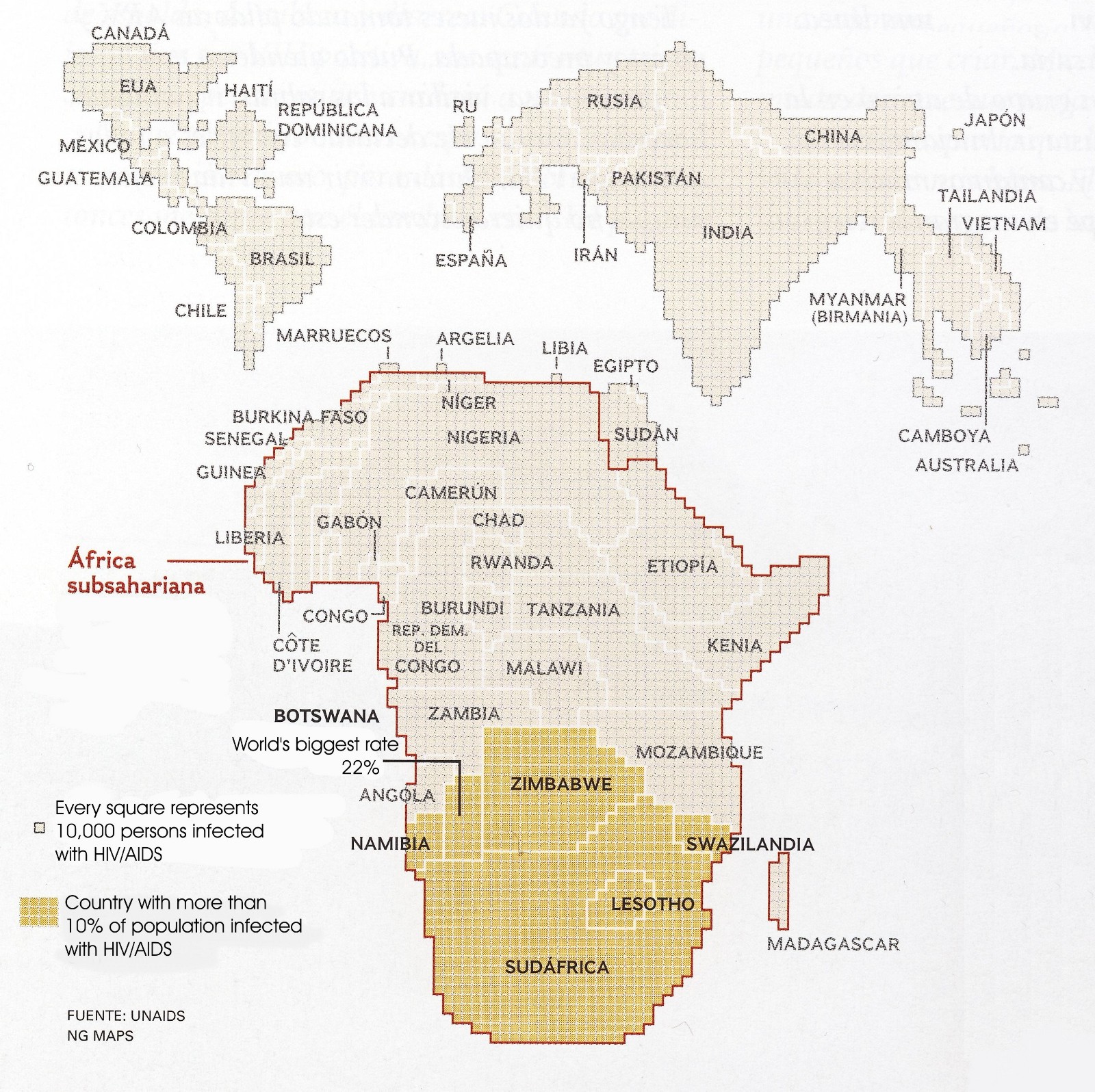 aids map africa